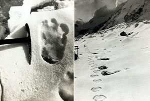footprints of yeti during everest expedition
