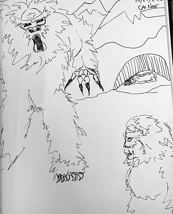 sketches of a yeti